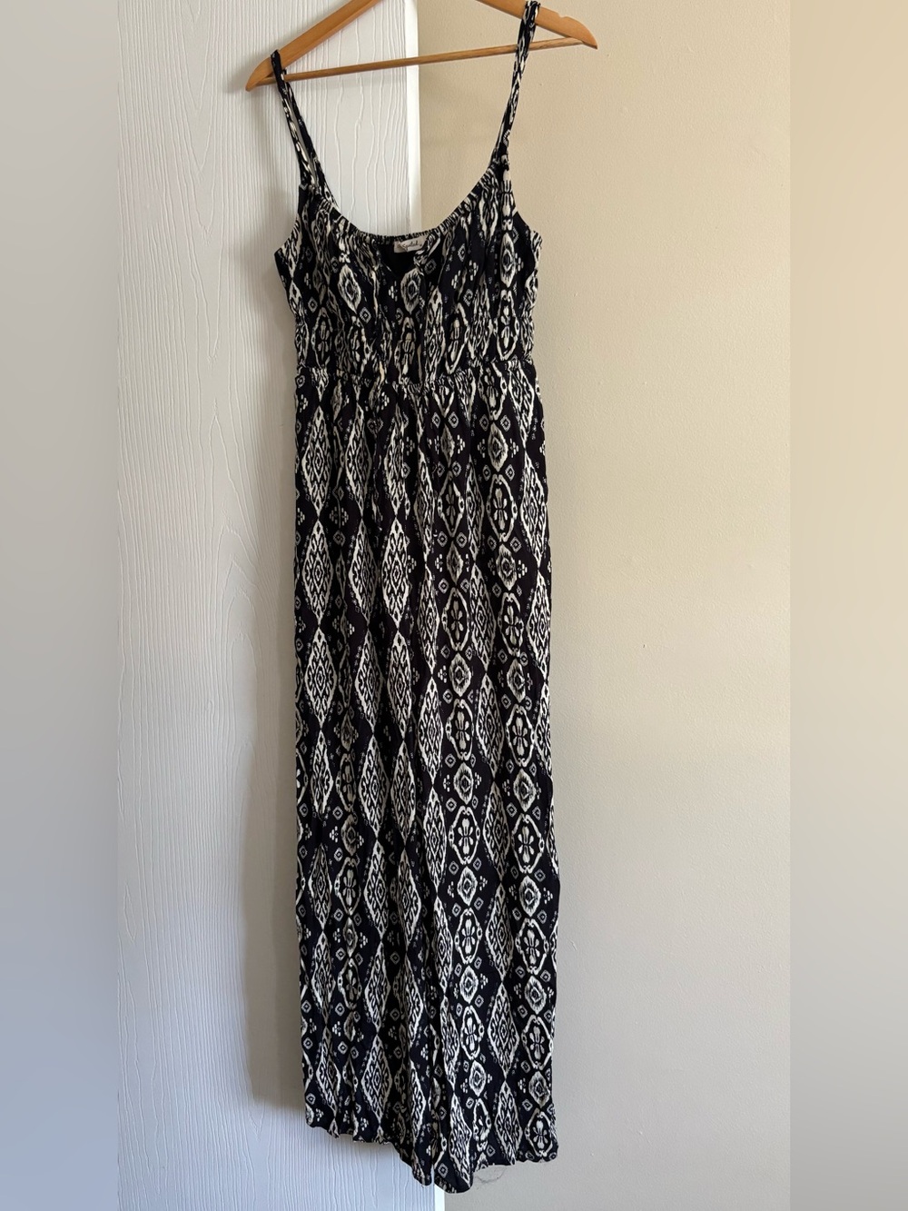 Black & White Printed Maxi Jumpsuit